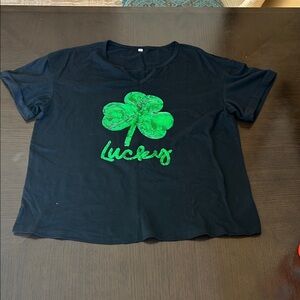 Black Lucky Clover Women's Top